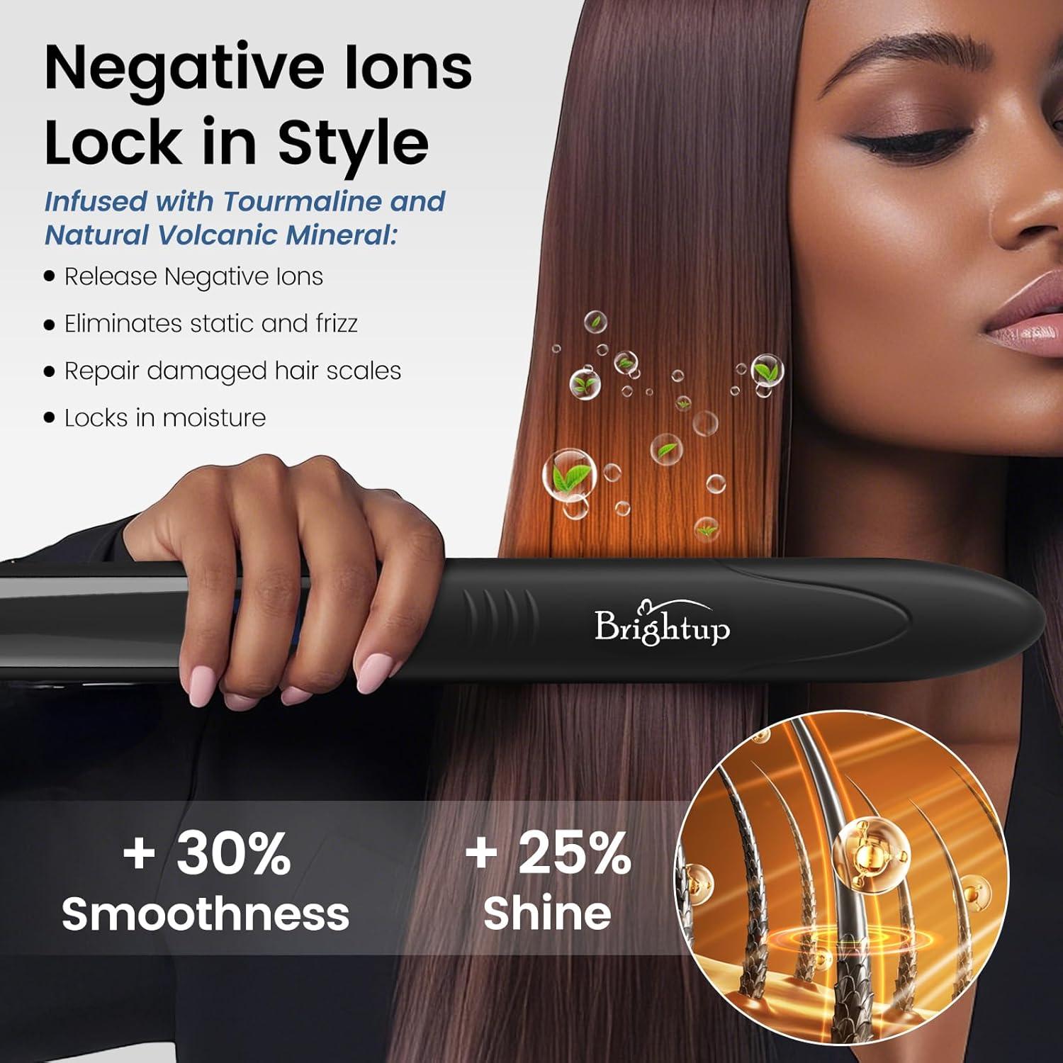 Plancha de Pelo 2 en 1 Brightup Cerámica Turmalina 32cm