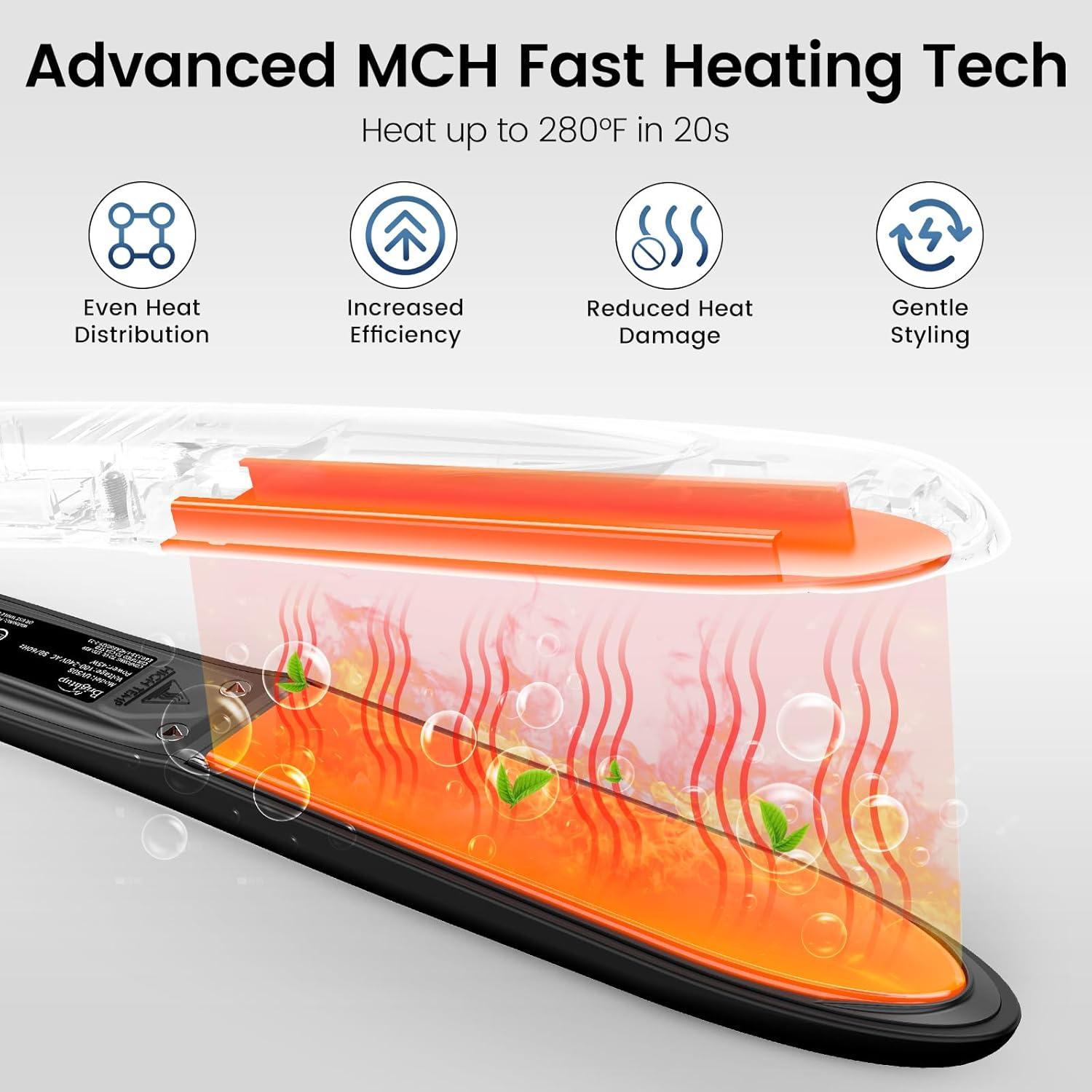 Plancha de Pelo 2 en 1 Brightup Cerámica Turmalina 32cm