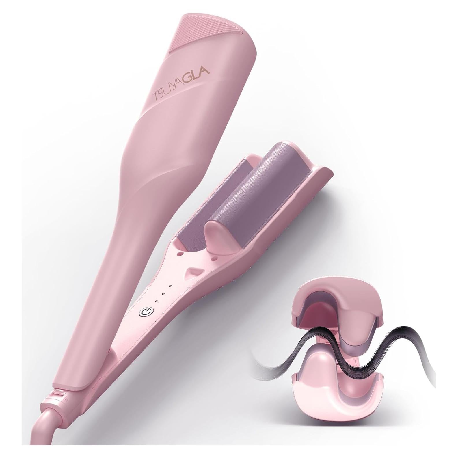 Rizador de Cabello TSUYAGLA 1.42" Cerámica Rosa Calentamiento Rápido