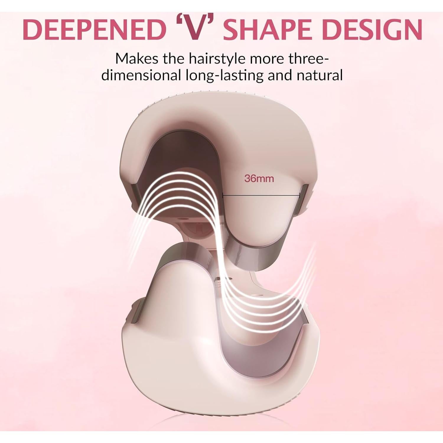 Rizador de Cabello TSUYAGLA 1.42" Cerámica Rosa Calentamiento Rápido
