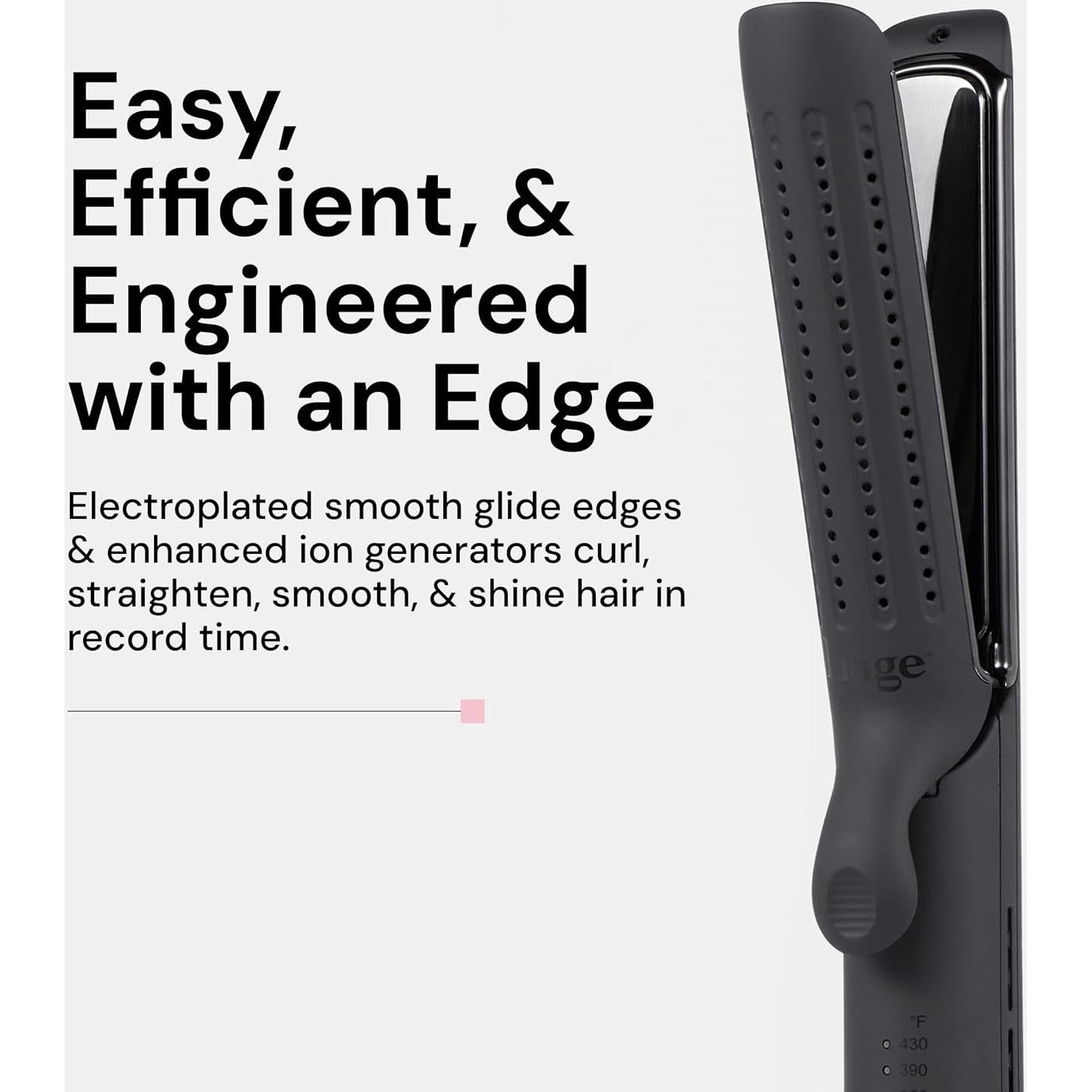 Plancha y Rizadora 2 en 1 L'ANGE HAIR Titanio Negro 2.54 cm