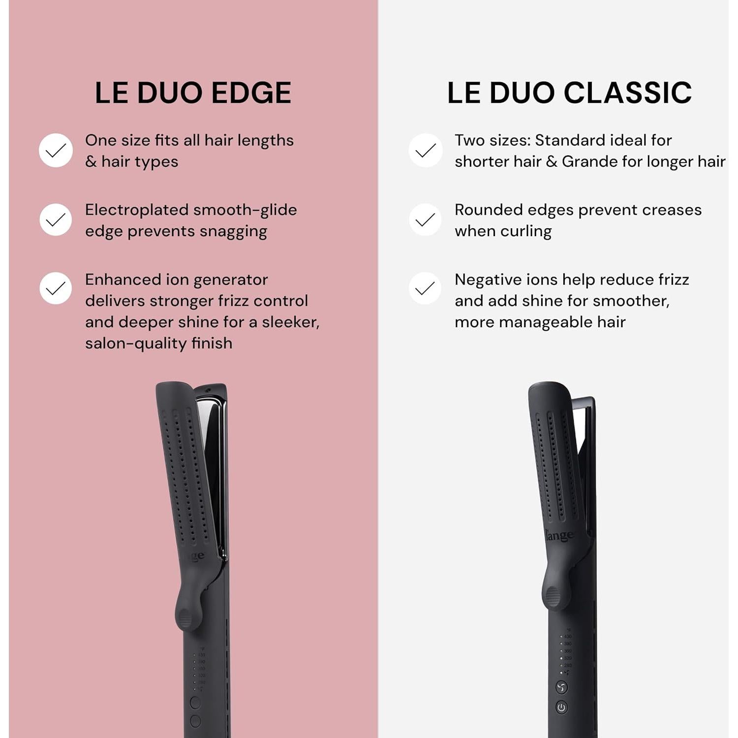 Plancha y Rizadora 2 en 1 L'ANGE HAIR Titanio Negro 2.54 cm