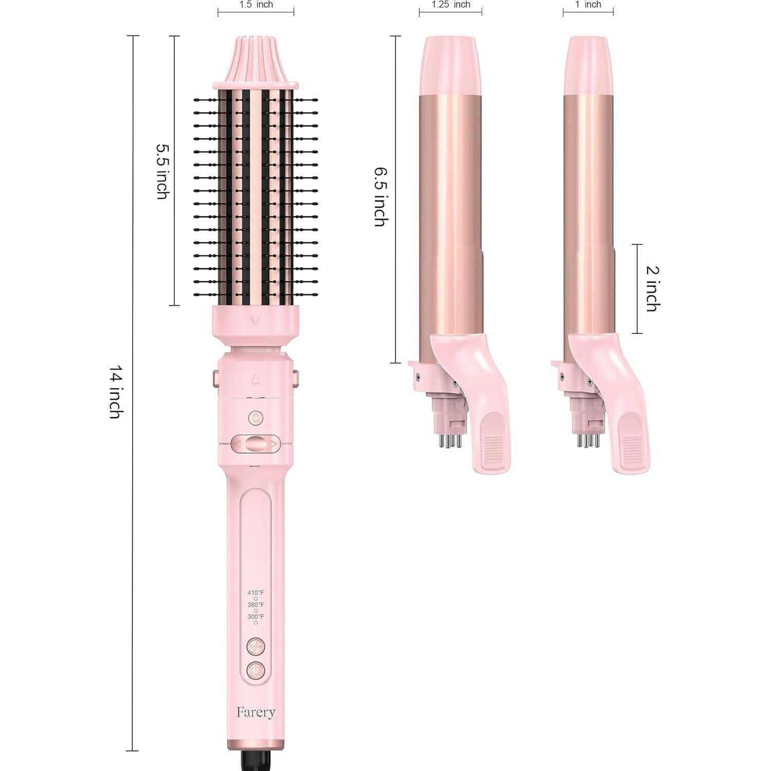 Plancha de Rizar Automática Farery 3 en 1 con Barriles Intercambiables