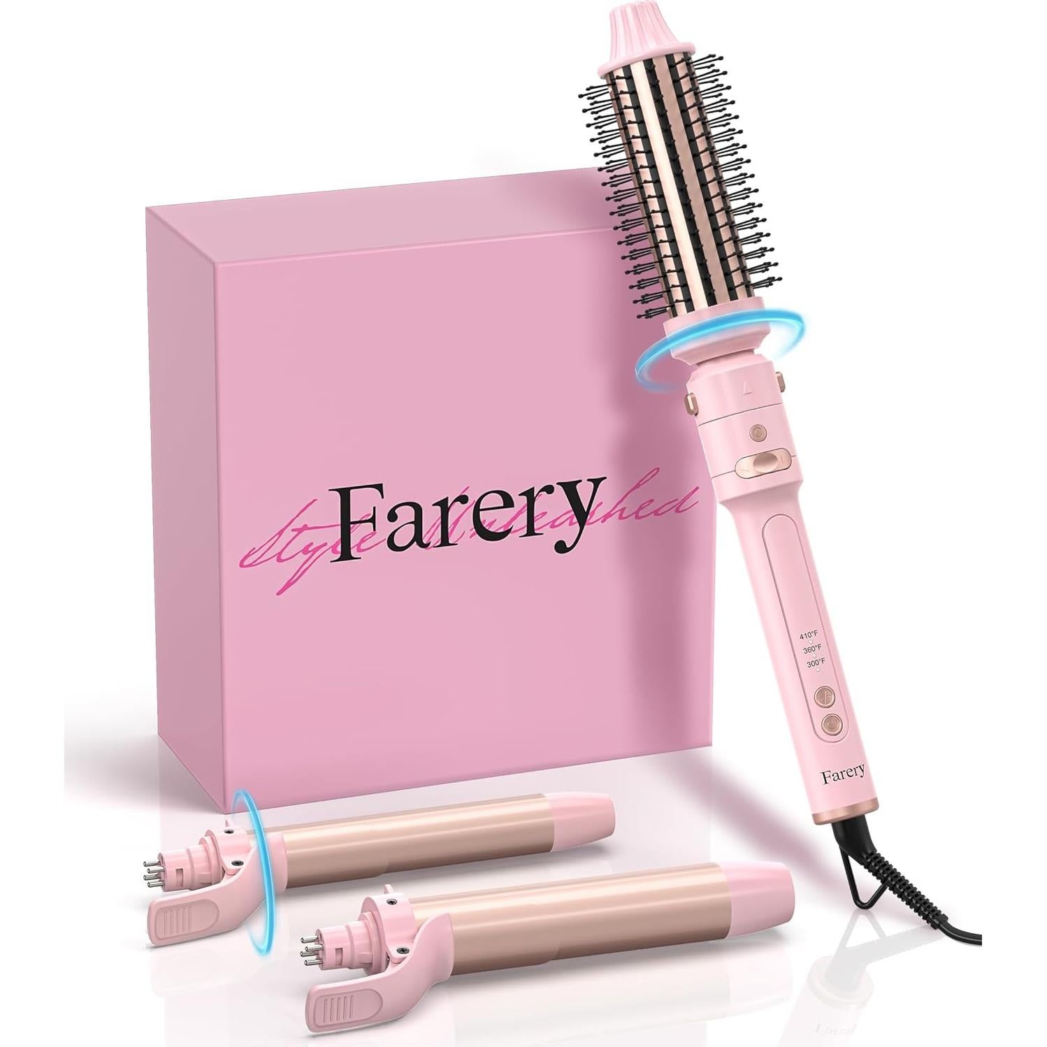 Plancha de Rizar Automática Farery 3 en 1 con Barriles Intercambiables