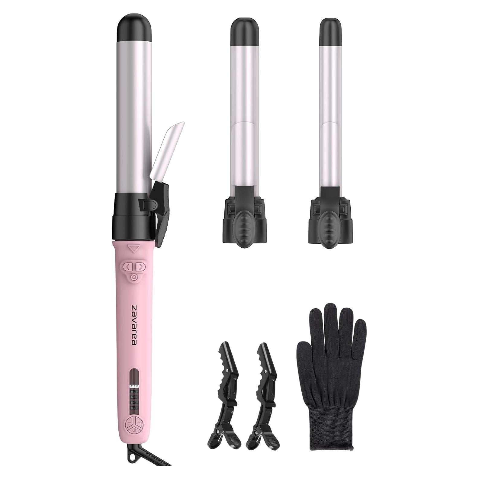 Plancha de Rizar Cerámica Rotativa Zavarea 3 en 1 con Barriles