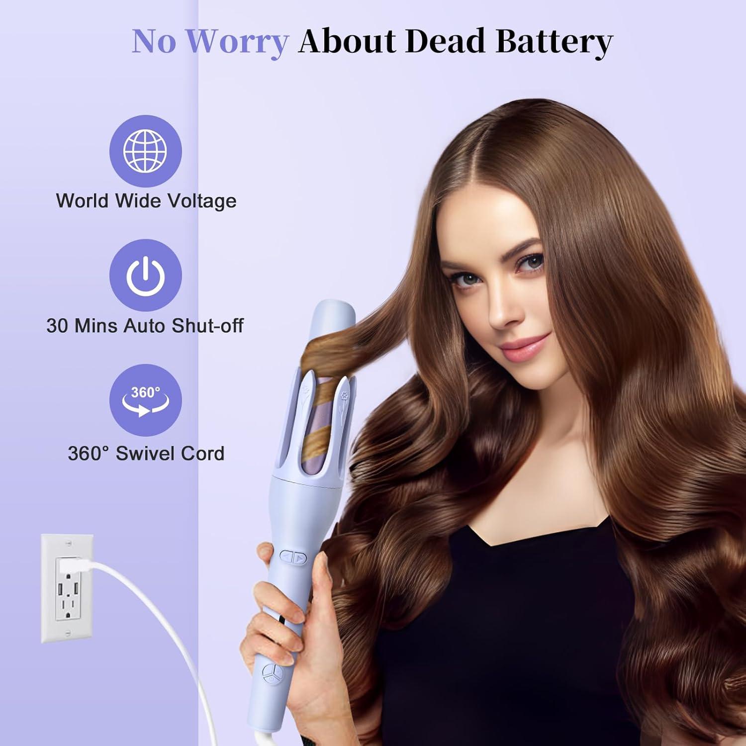 Plancha de Rizar y Alisar 2-en-1 GREEN BREATH 32mm Púrpura