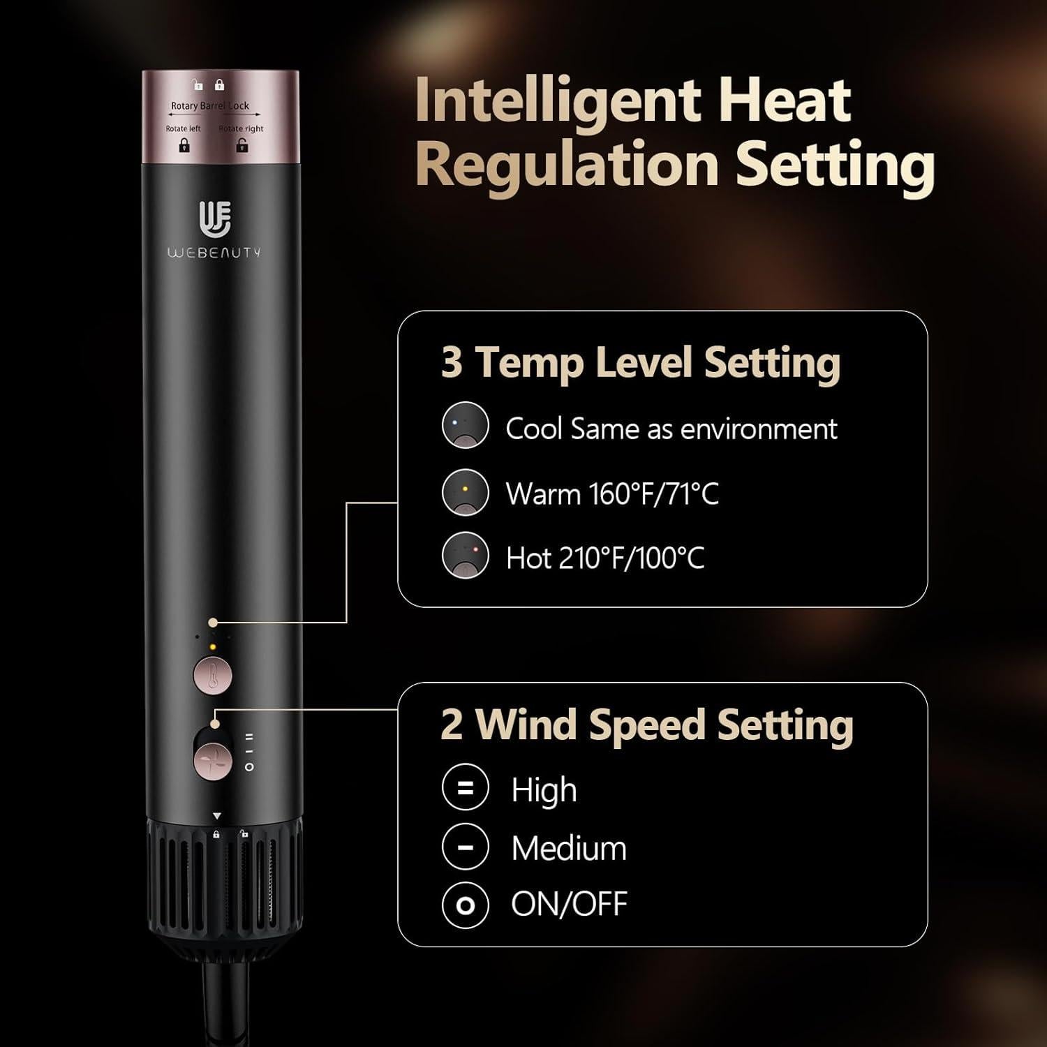 Secador de Pelo Estilizador 3 en 1 Webeauty F9A Negro