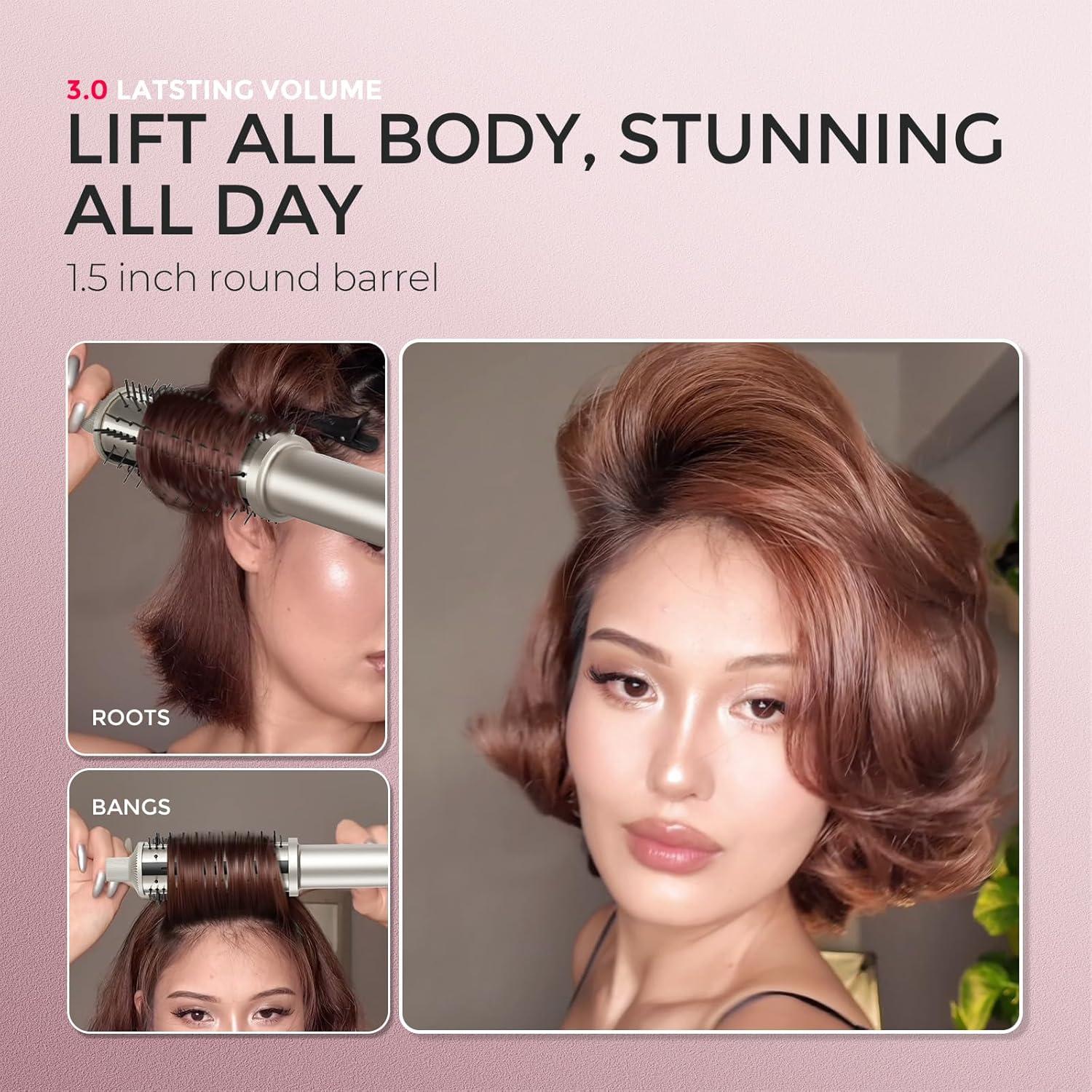 Cepillo Térmico TYMO Stylux Pro 1.5" Alisador y Rizador 2 en 1