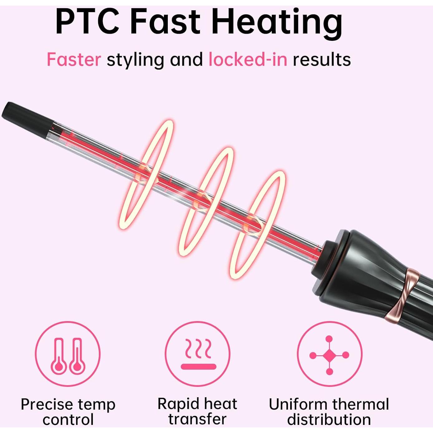 Rizador de Pelo Mini AIMSEE 9mm Oro Rosa 9 Temperaturas