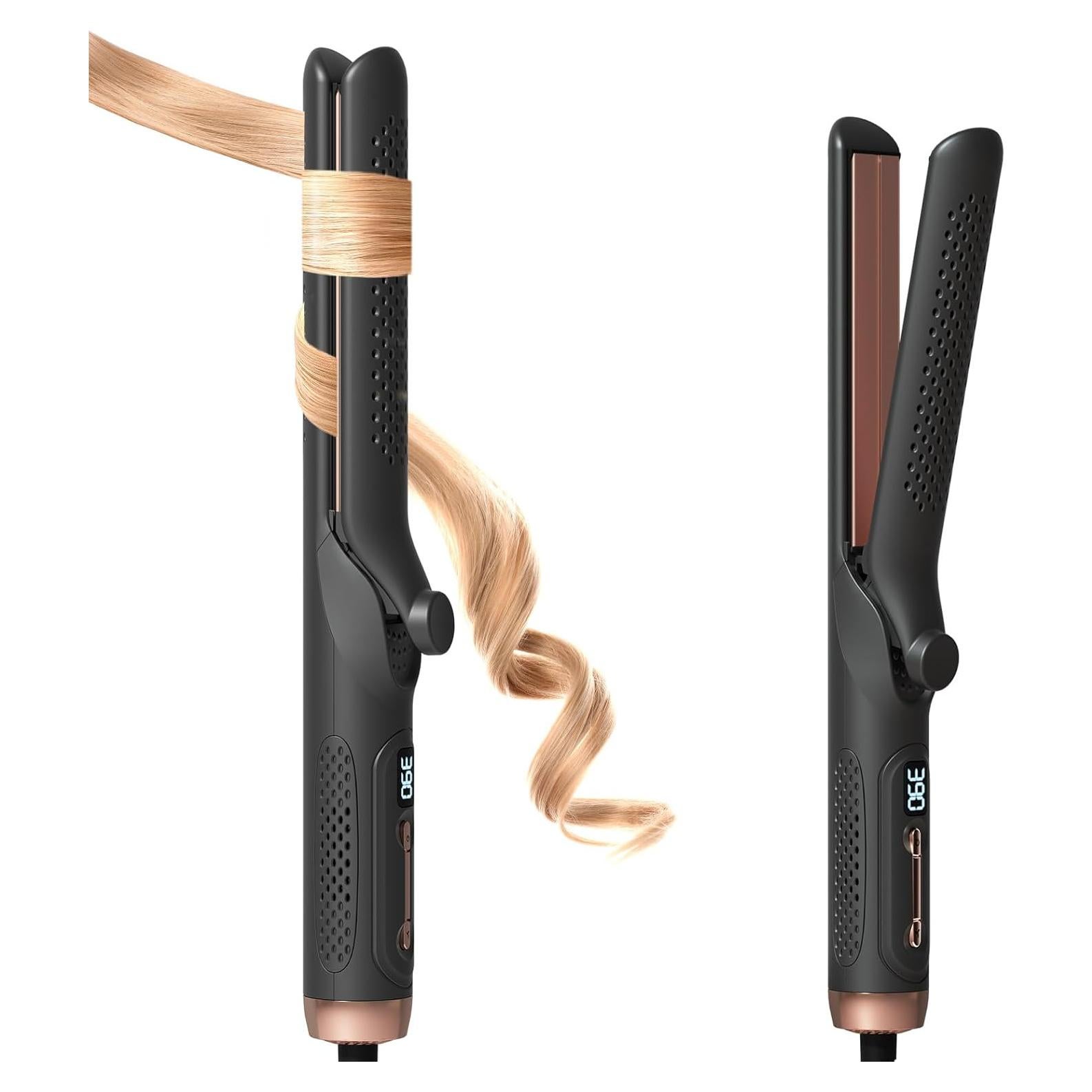 Plancha y Rizador 2-en-1 Hahahope Negro 3.18 cm 5 Temperaturas