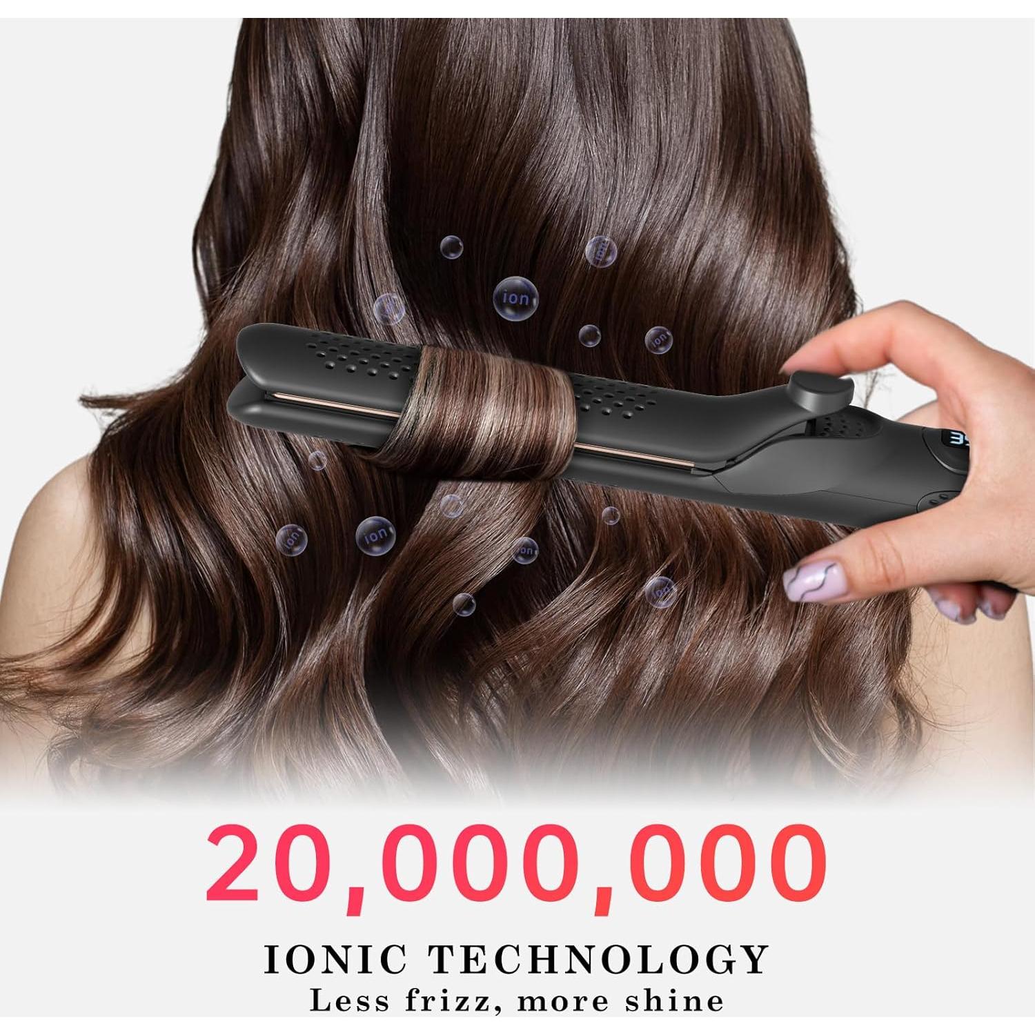 Plancha y Rizador 2-en-1 Hahahope Negro 3.18 cm 5 Temperaturas