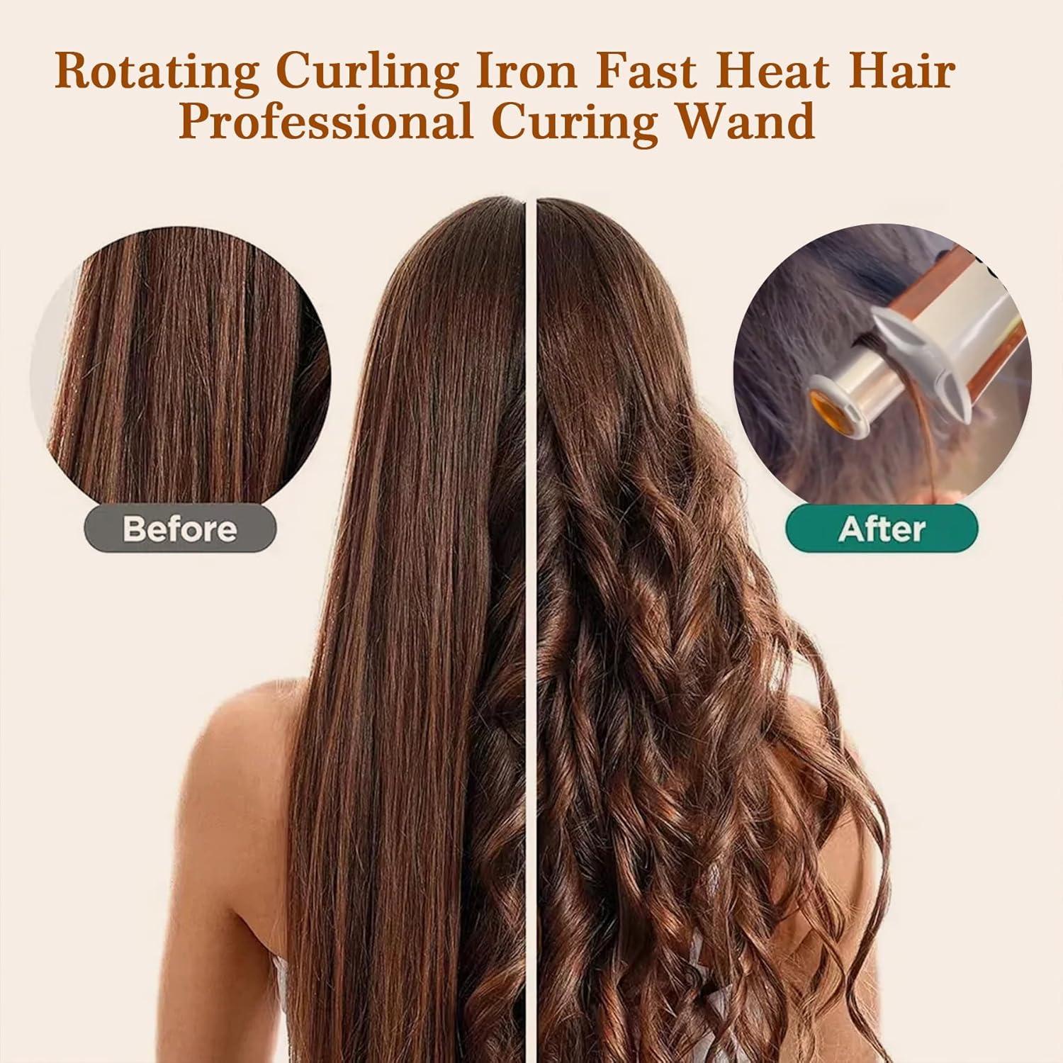 Plancha y Rizador Rotatorio 2 en 1 YUAN SHENG 32cm 450°F