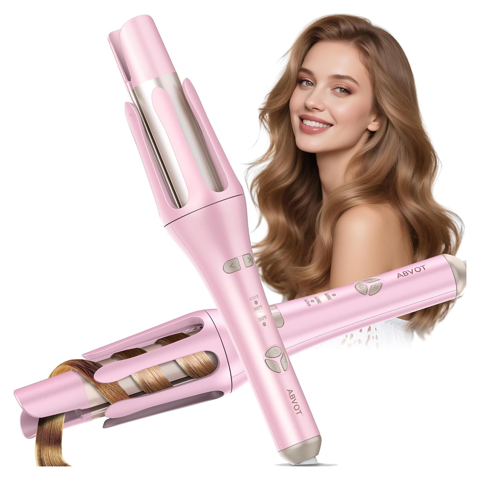 Rizador Automático ABVOT Pro 1.5" Cerámica Iónica Rosa