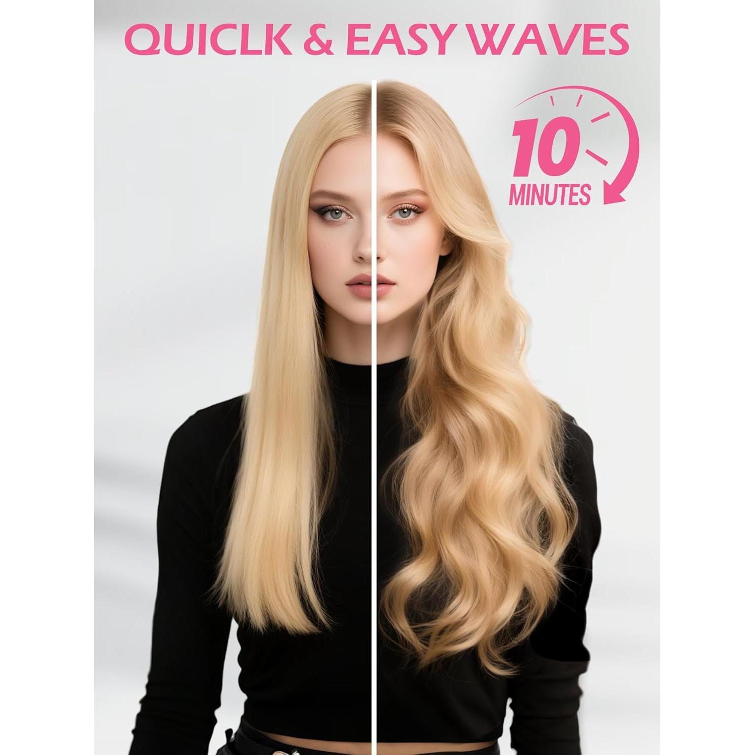 Rizador Automático ABVOT Pro 1.5" Cerámica Iónica Rosa