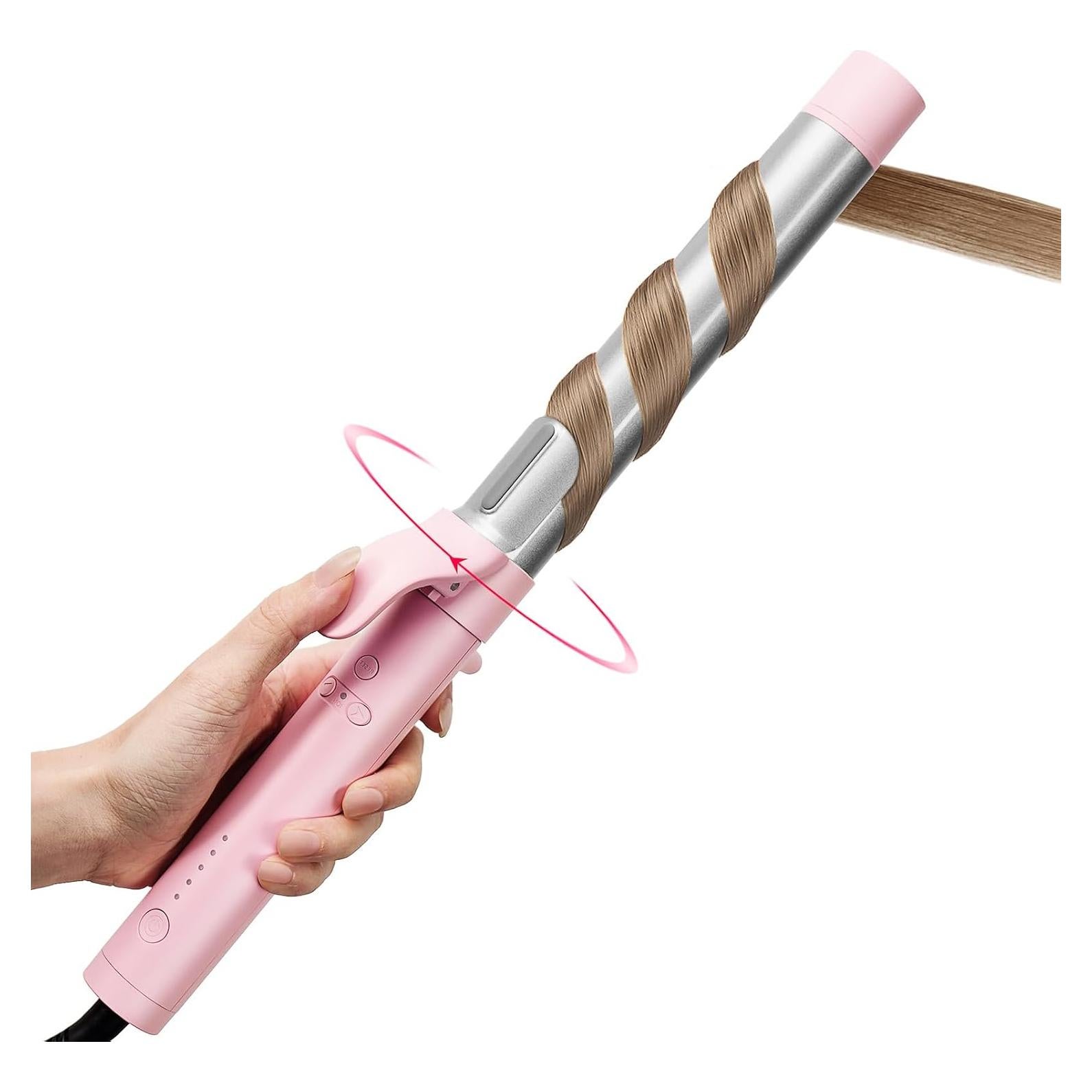 Plancha Rizada Automática TYMO ROTA 3.18 cm Rosa - 5 Temperaturas