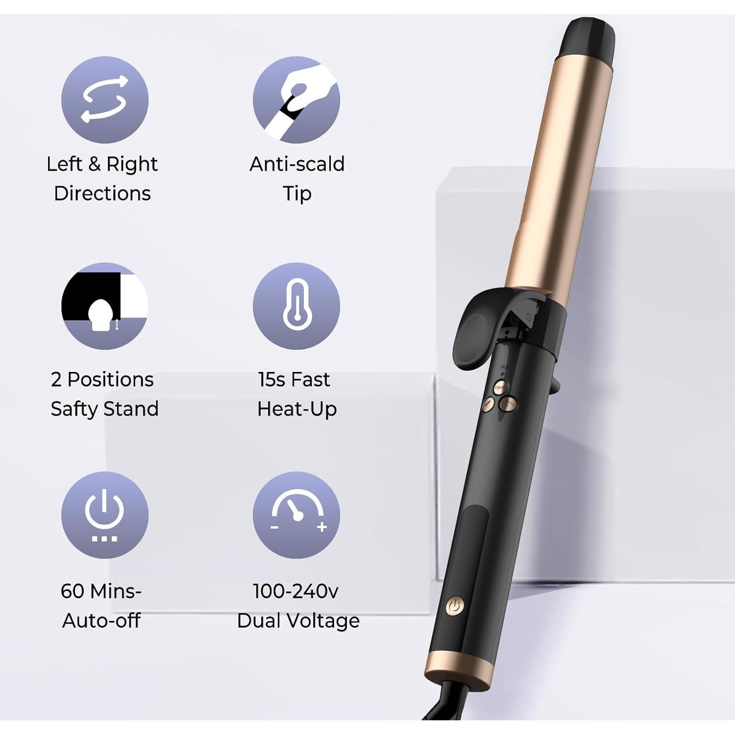 Plancha de Rizar Automática Yitrust 1.25" 5 Temperaturas Doble Voltaje