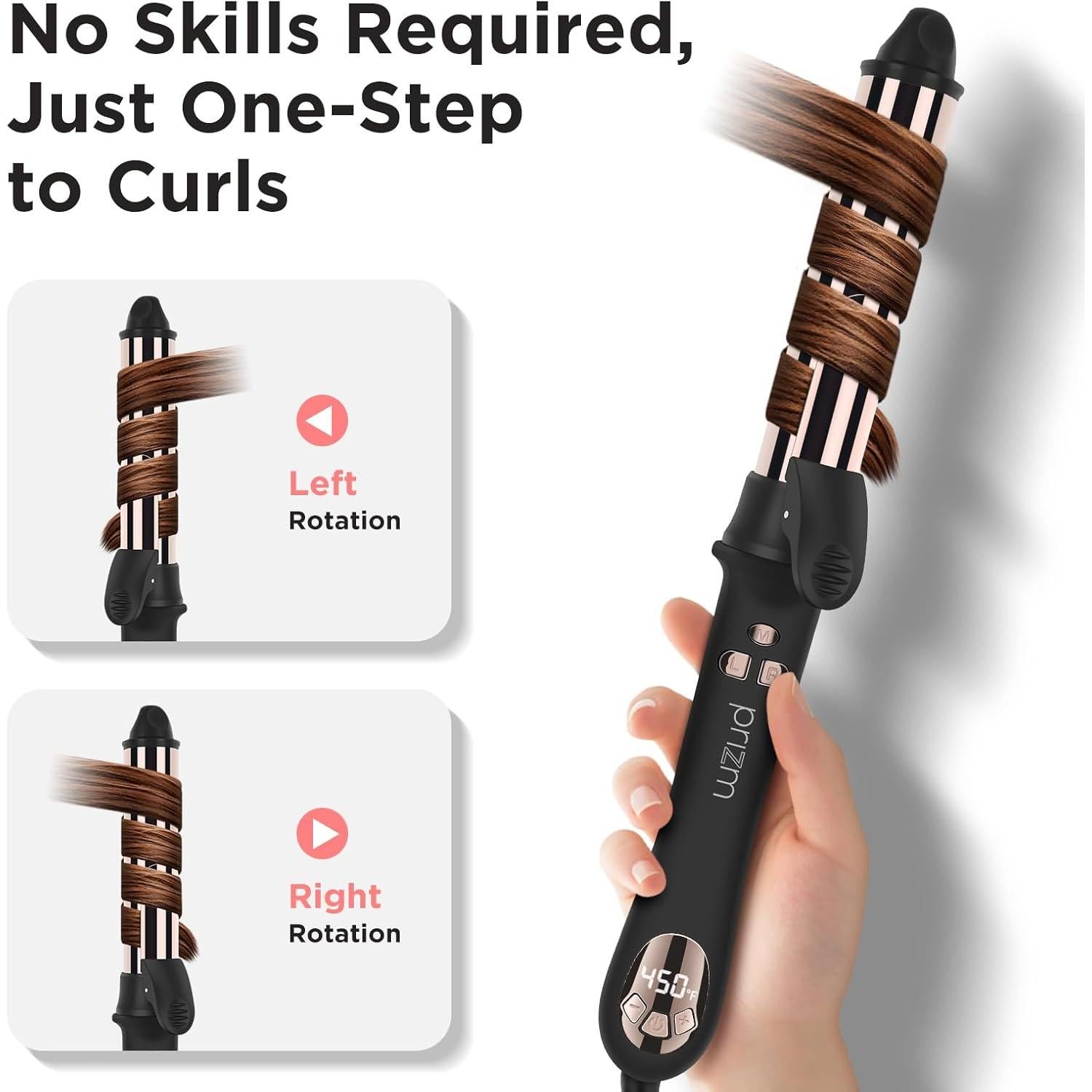 Plancha de Rizar Automática Prizm 32mm con Pantalla LCD