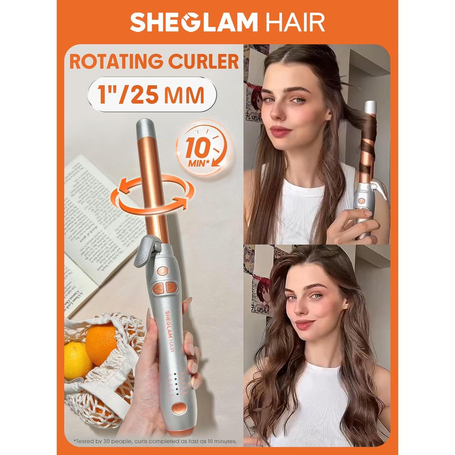 Plancha de Rizar Automática SHEGLAM 1" Extra Larga 221°C