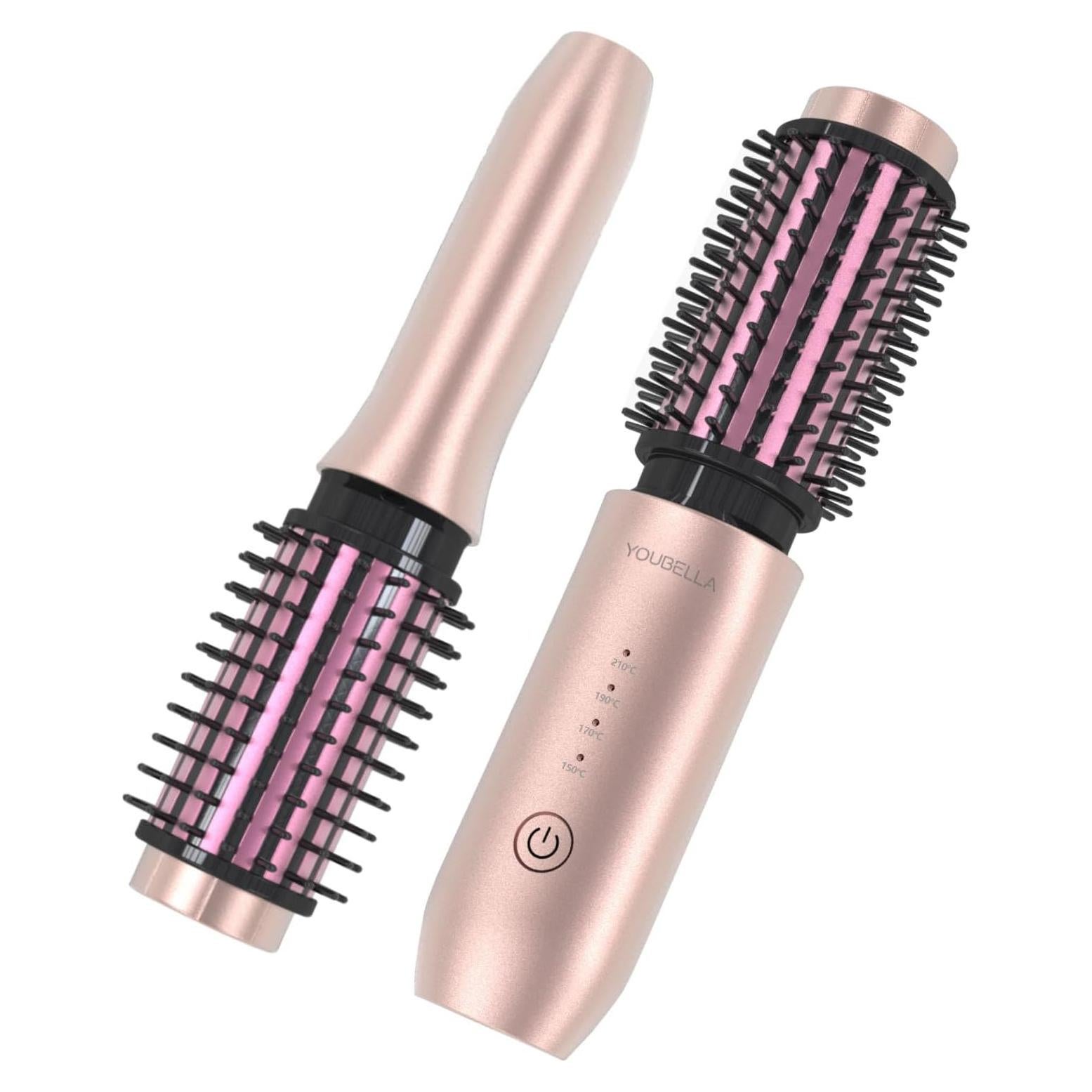 Cepillo Rizador Inalámbrico YOUBELLA Rosa 3 en 1 20.32 cm