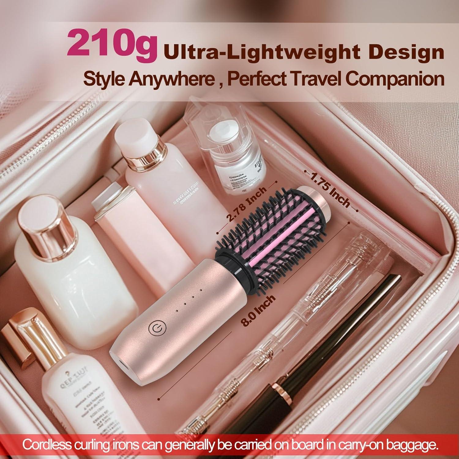 Cepillo Rizador Inalámbrico YOUBELLA Rosa 3 en 1 20.32 cm