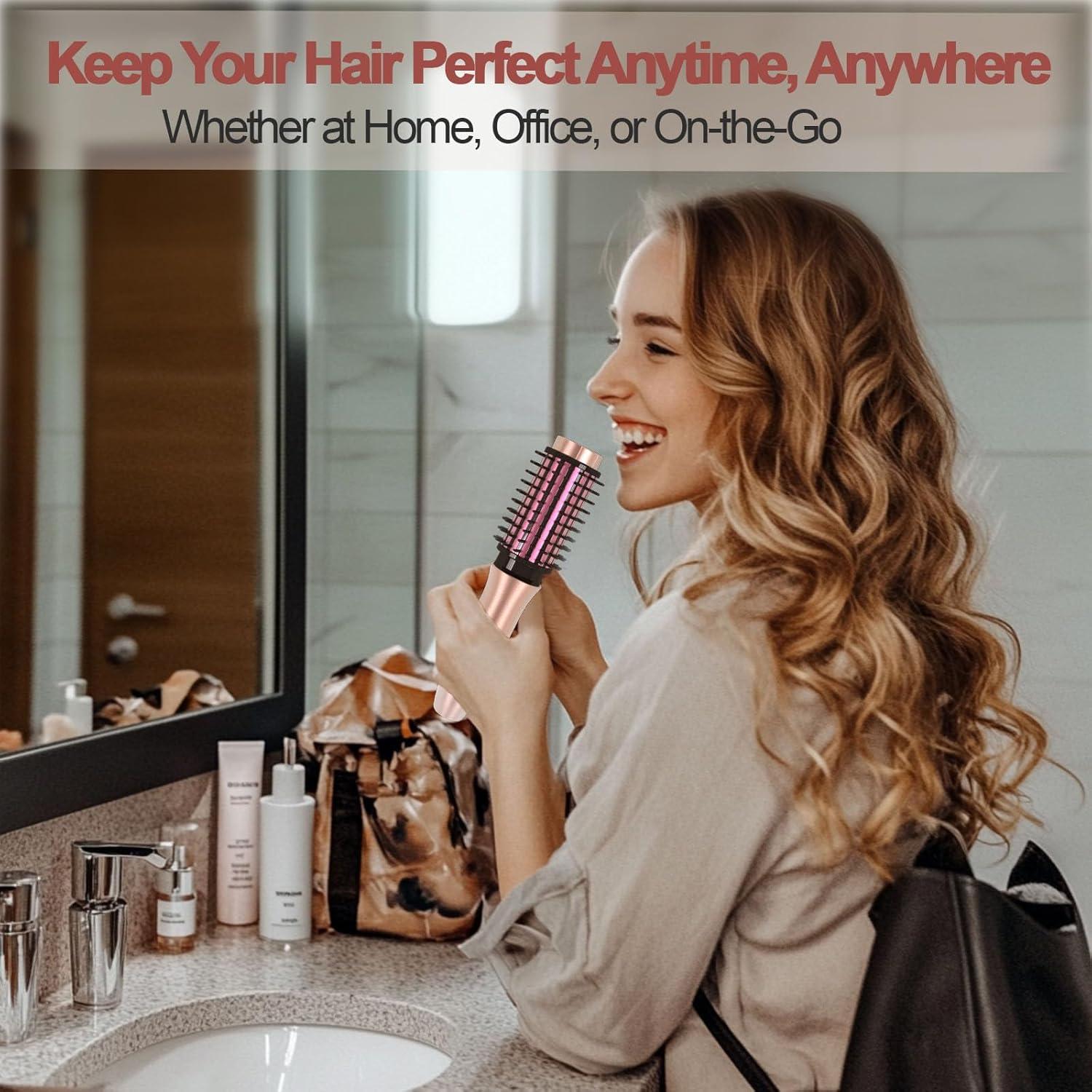 Cepillo Rizador Inalámbrico YOUBELLA Rosa 3 en 1 20.32 cm