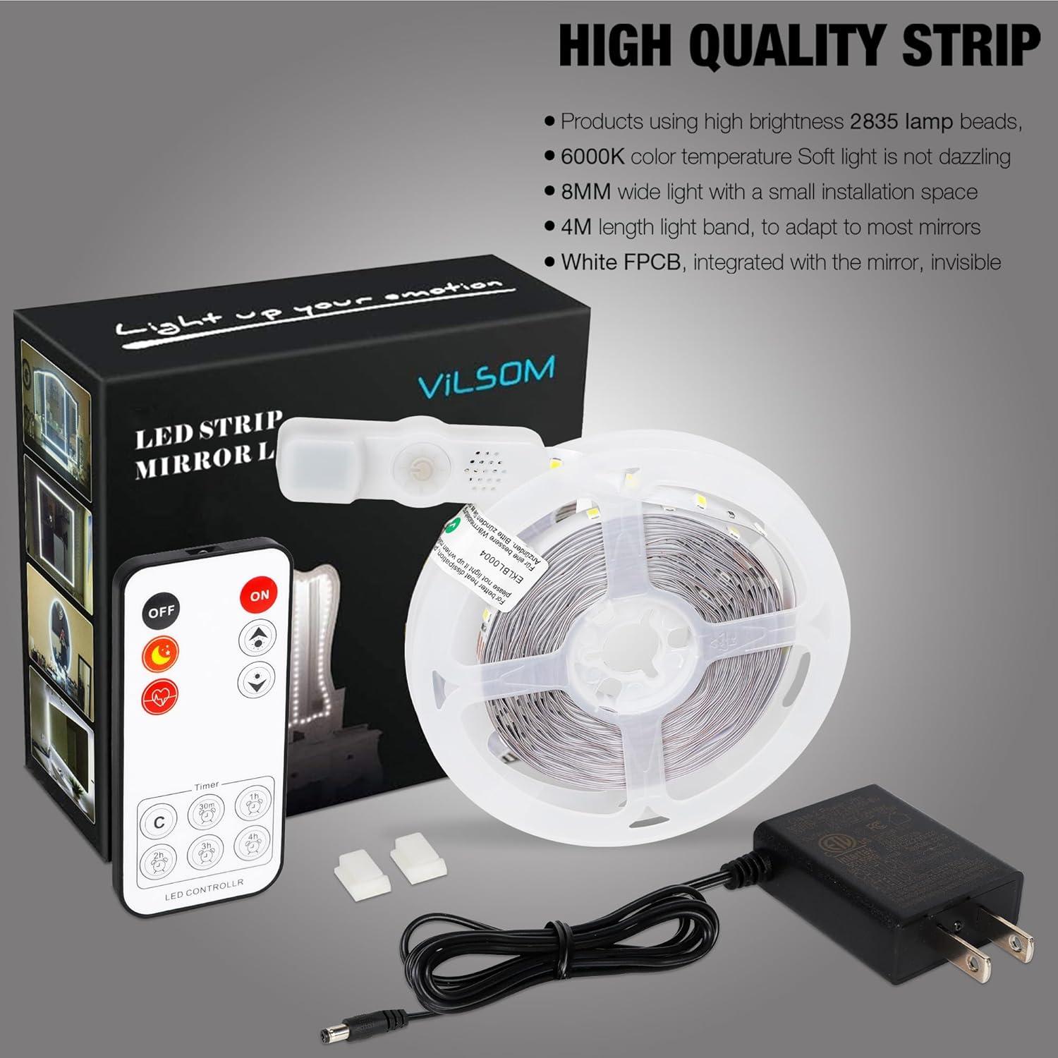 ViLSOM Tira de Luz LED para Espejo de Vanity 4m 240 LEDs