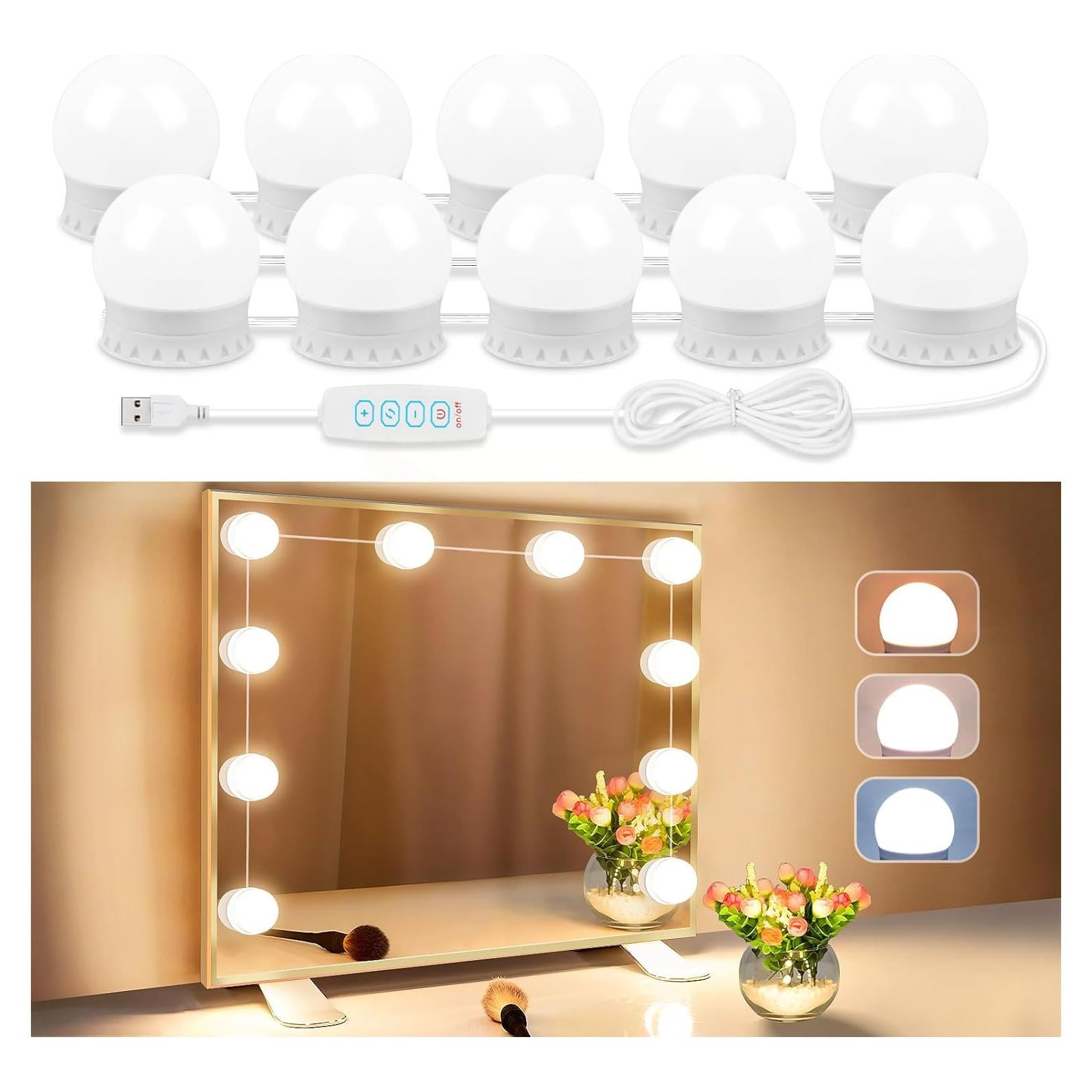 Luces LED para Espejo BrightHome con 10 Bombillas Regulables