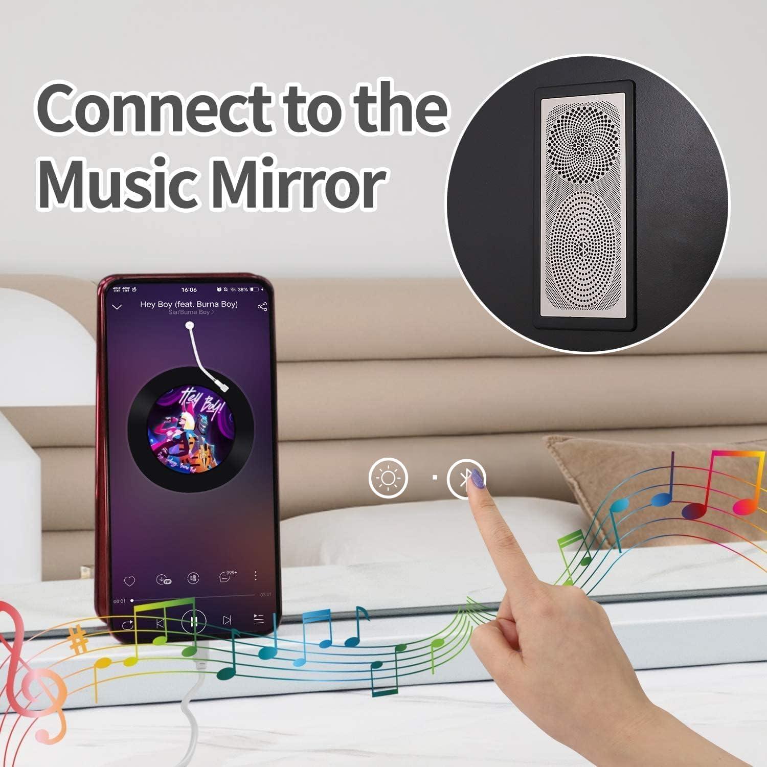 Espejo de Tocador Hansong Iluminado 58x81 cm Bluetooth