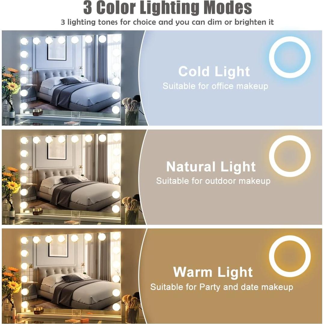 Espejo de Tocador Hansong Iluminado 58x81 cm Bluetooth