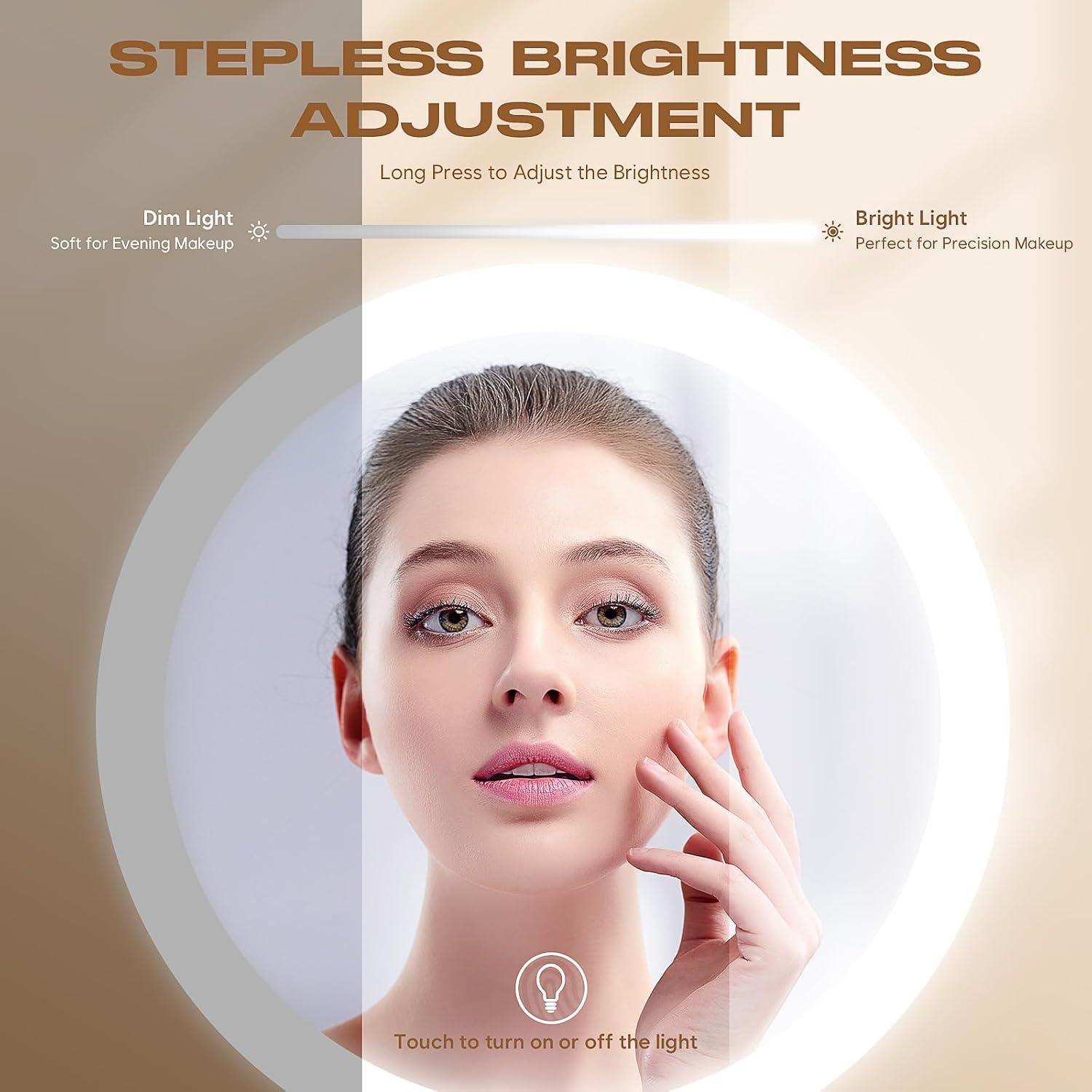 Espejo de Maquillaje LED Dienmern 1x/20x con Luz Ajustable