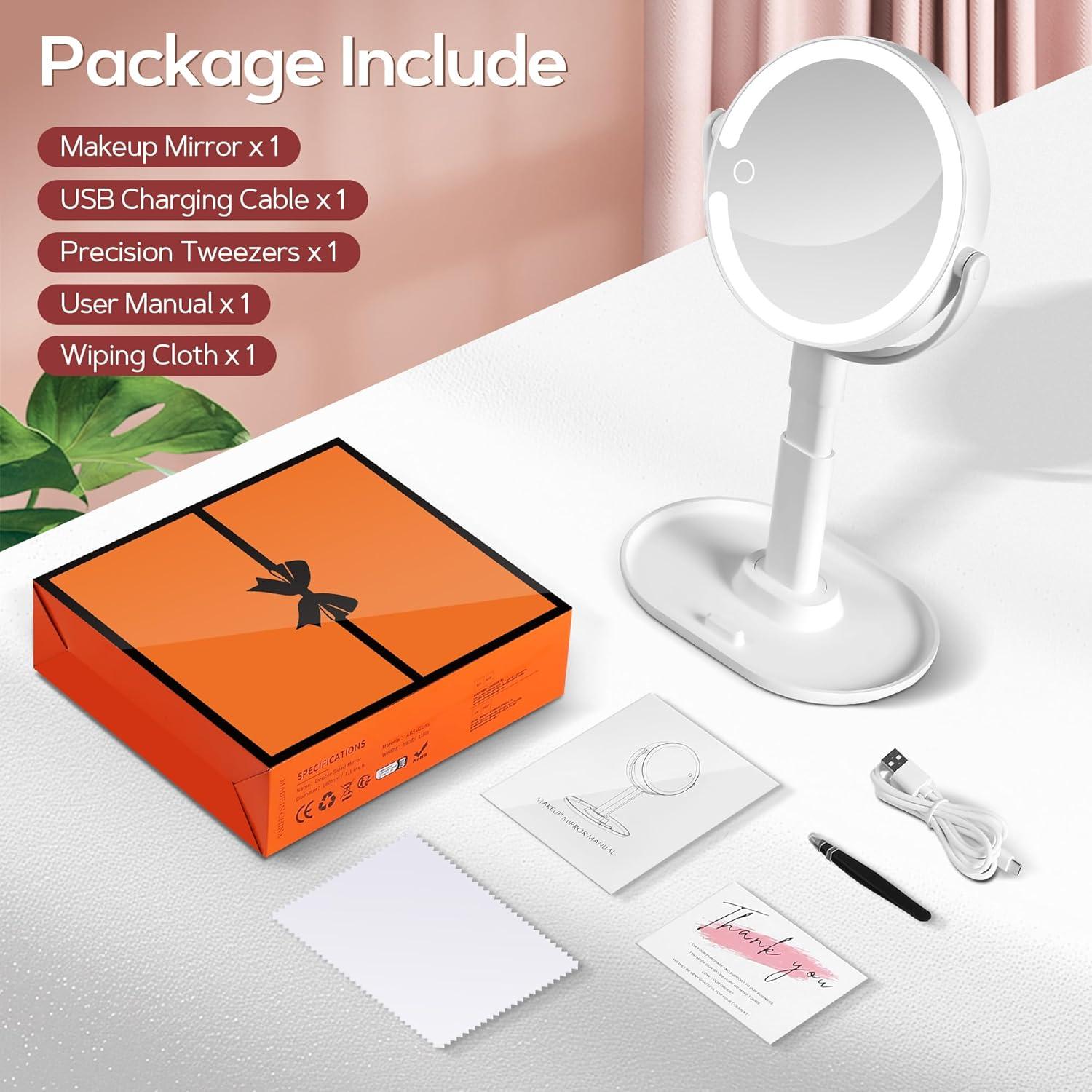 Espejo de Maquillaje B Beauty Planet 30X con Luces LED Ajustables