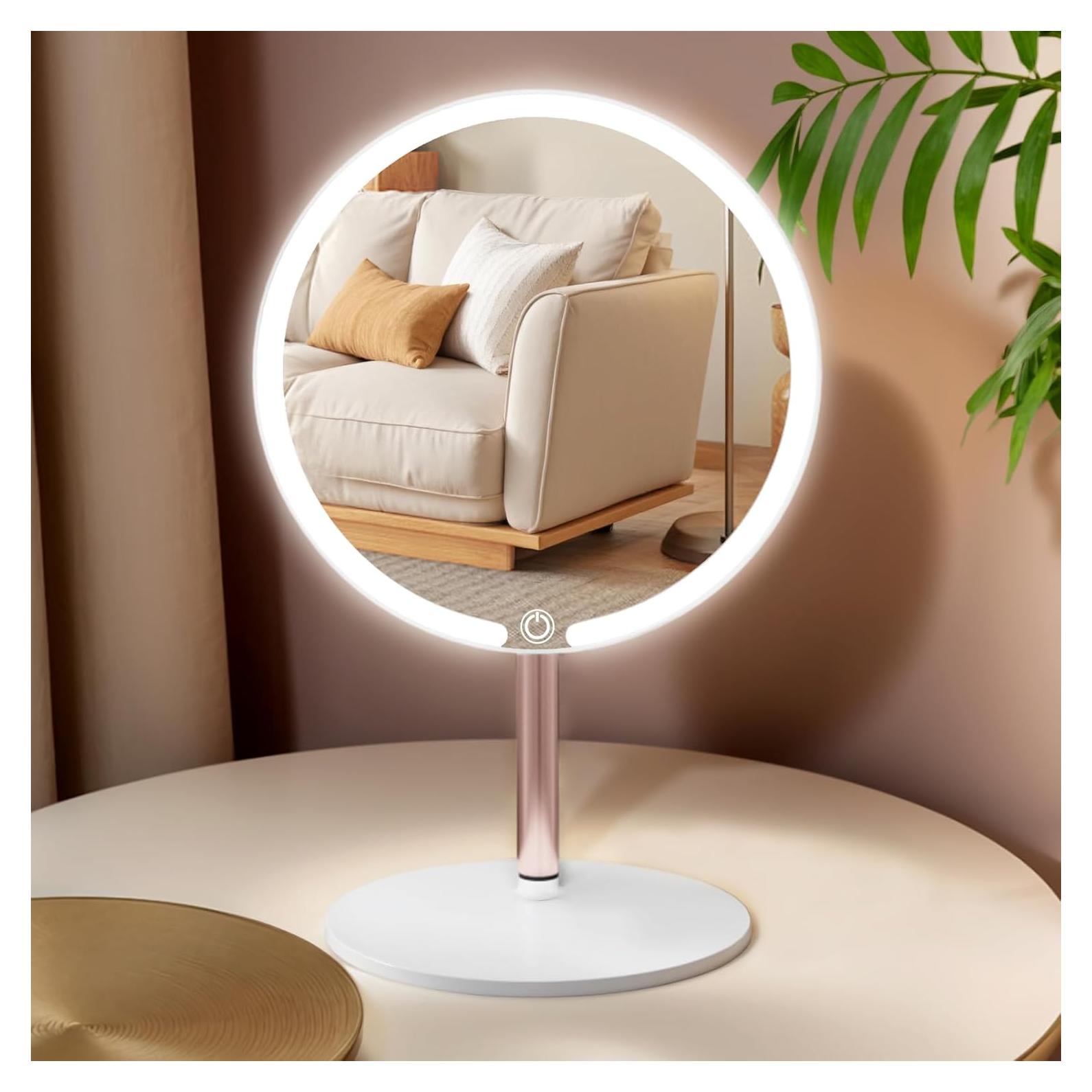 Espejo de Tocador Iluminado SKSFLY 8" Blanco 3 Modos