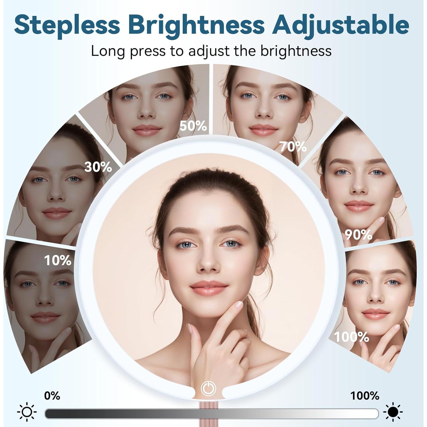 Espejo de Tocador Iluminado SKSFLY 8" Blanco 3 Modos