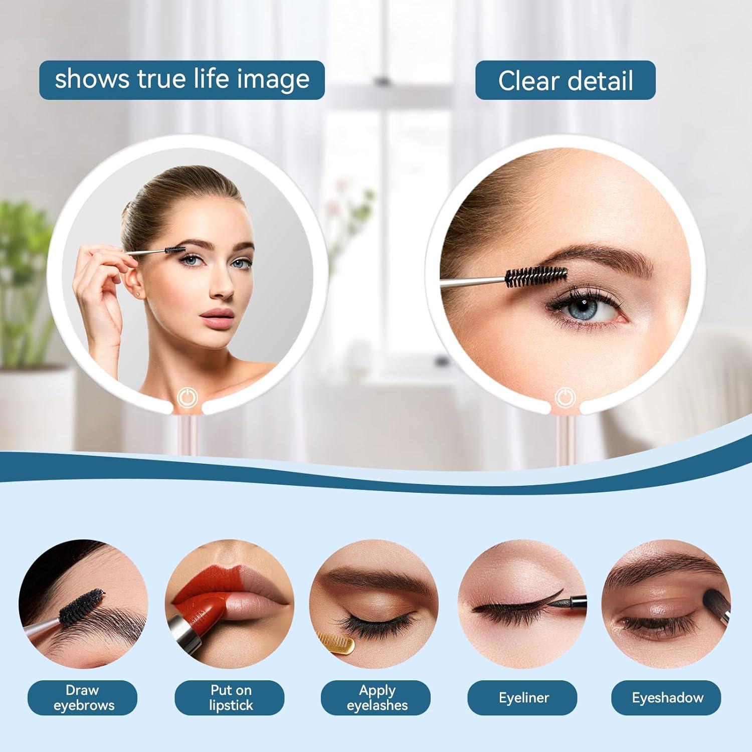 Espejo de Tocador Iluminado SKSFLY 8" Blanco 3 Modos