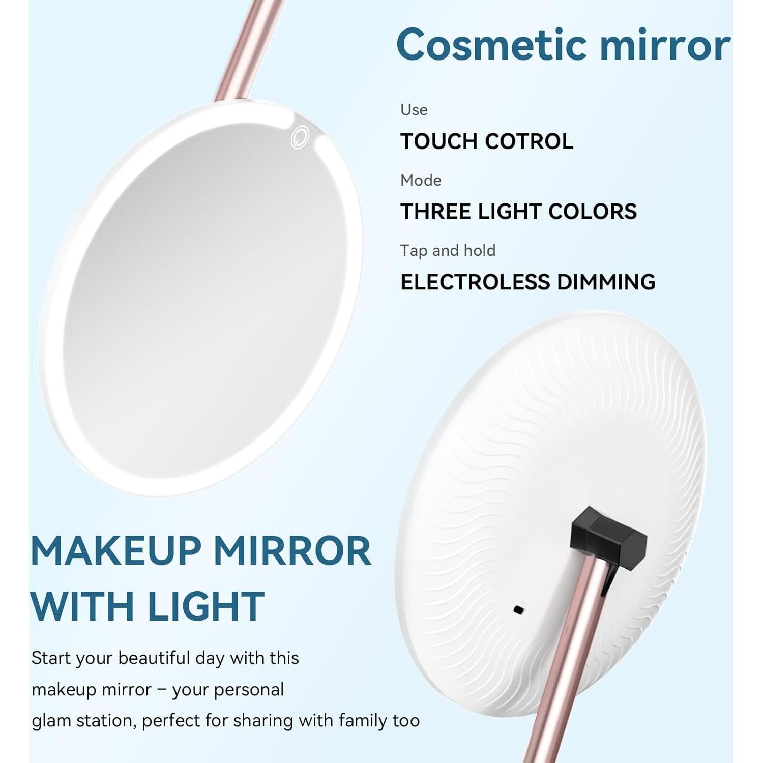 Espejo de Tocador Iluminado SKSFLY 8" Blanco 3 Modos