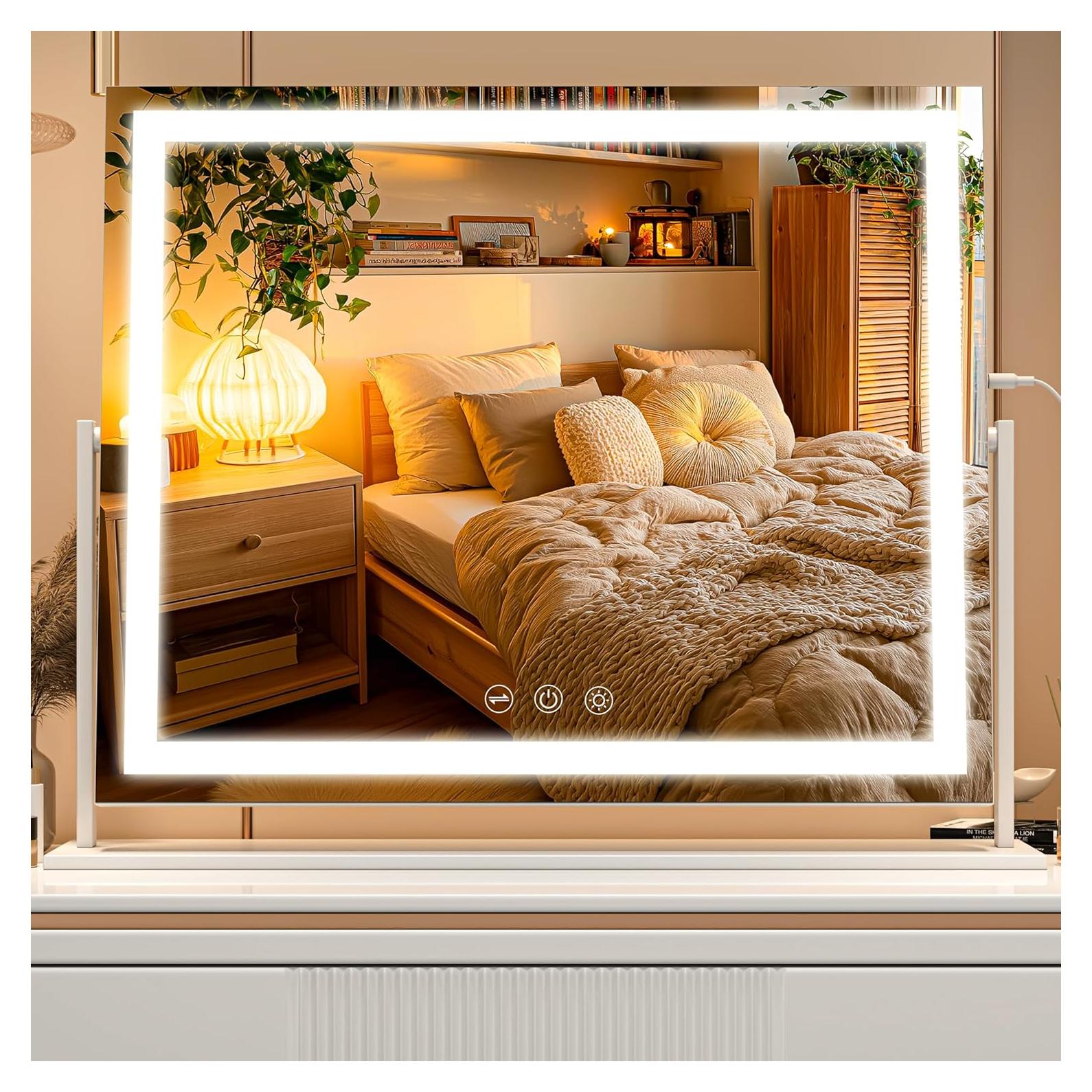 Espejo de Tocador Iluminado Batuso 61x51 cm Blanco