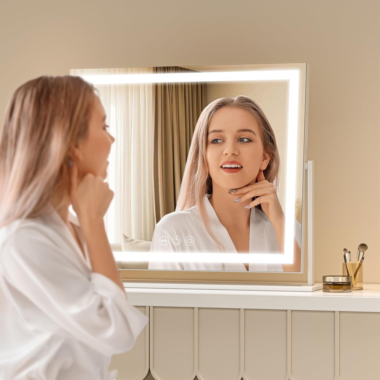 Espejo de Tocador Iluminado Batuso 61x51 cm Blanco