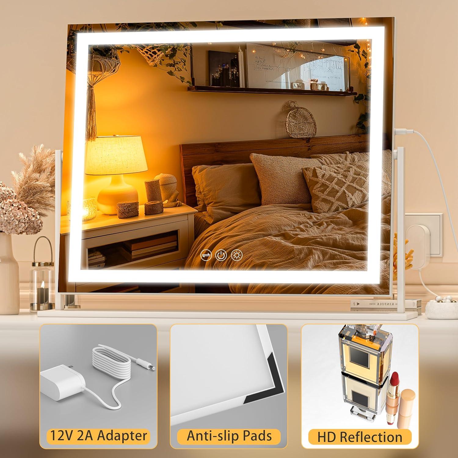 Espejo de Tocador Iluminado Batuso 61x51 cm Blanco