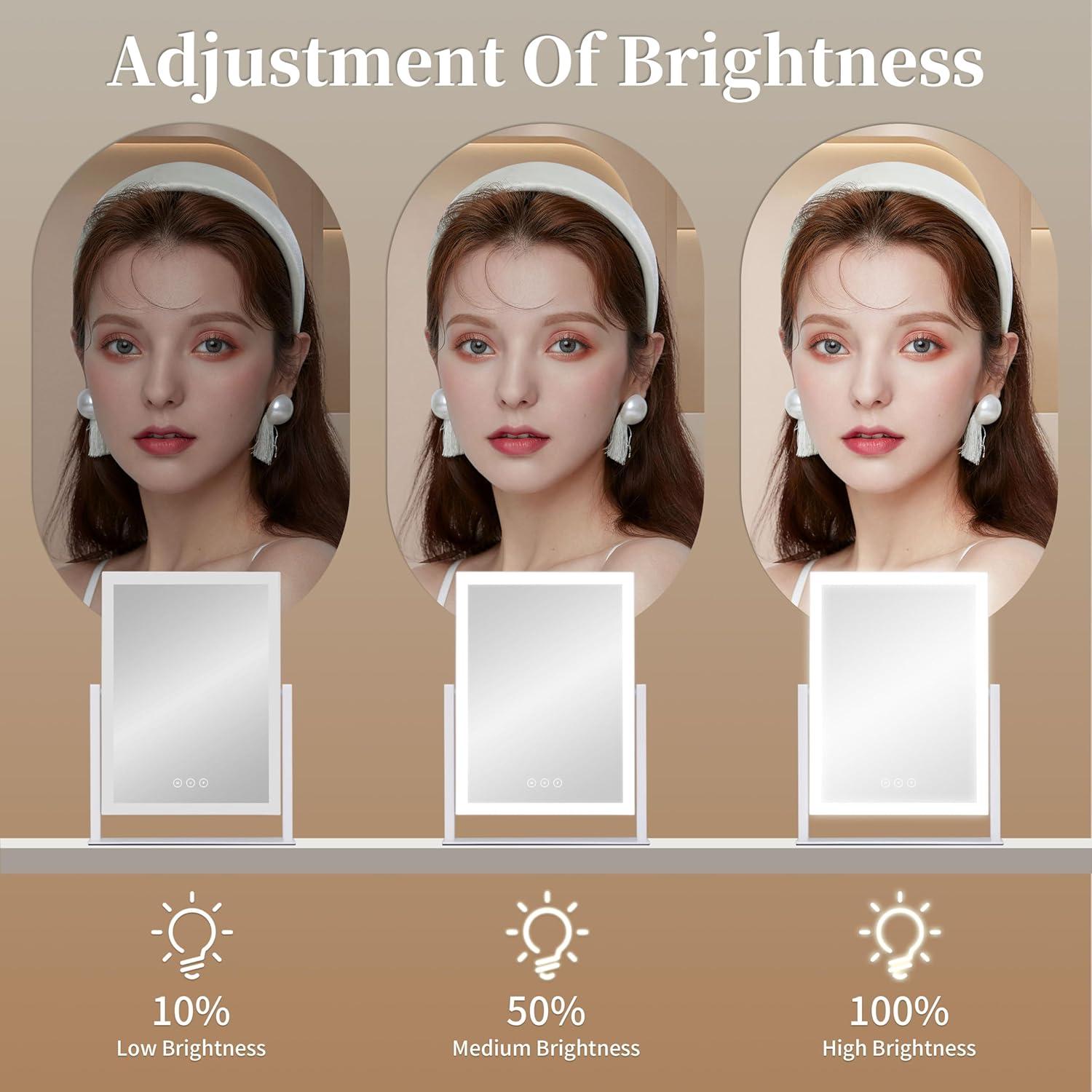 Espejo de Maquillaje Iluminado Kotdning 37.1x22.4cm 5X