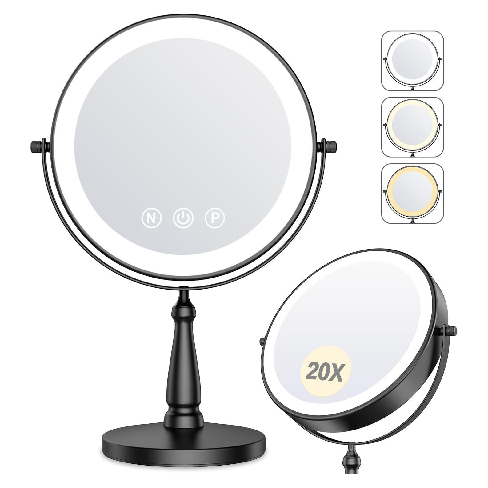 Espejo de Maquillaje Iluminado WOOCICA 20X 36.32x24.89 cm