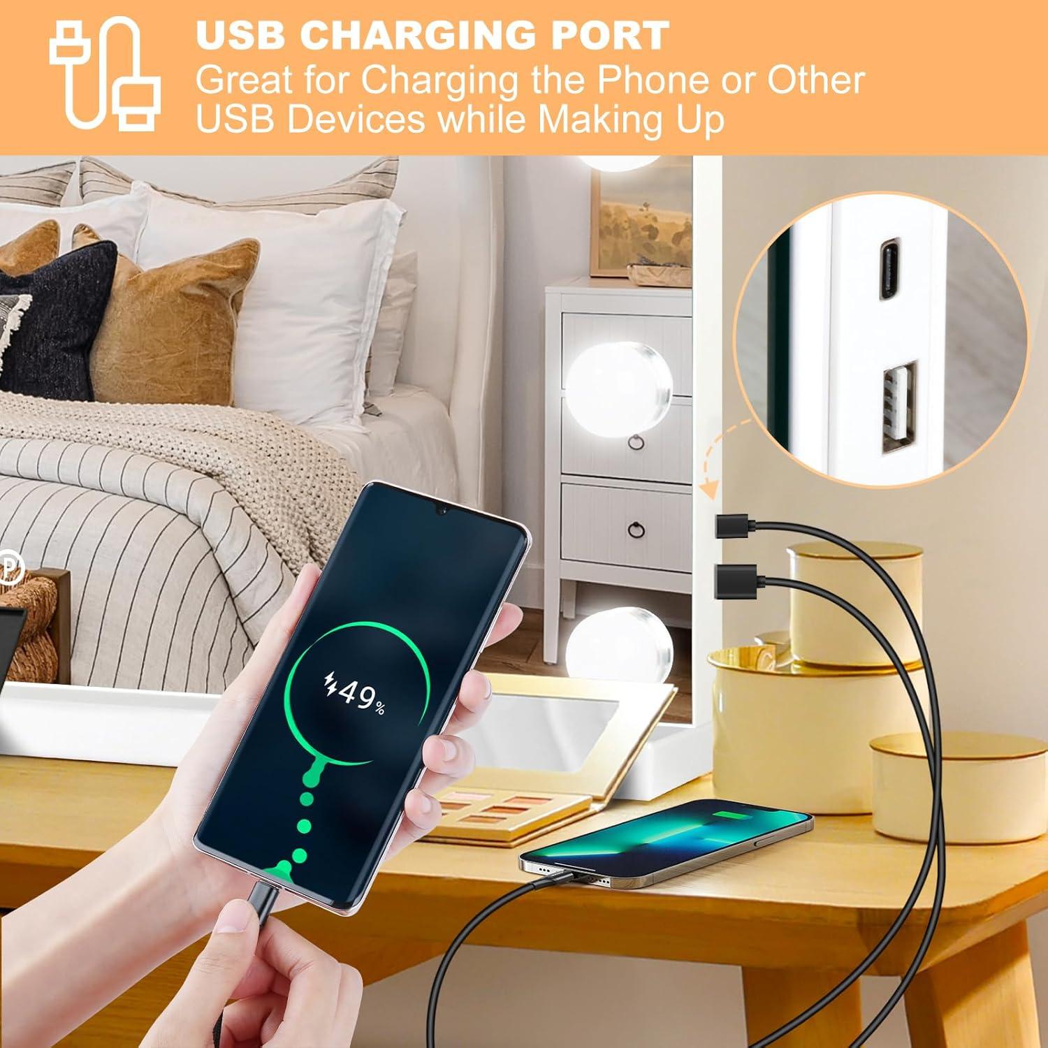 Espejo de Tocador Iluminado Moonee 58.4x45.7cm 10X Magnificación