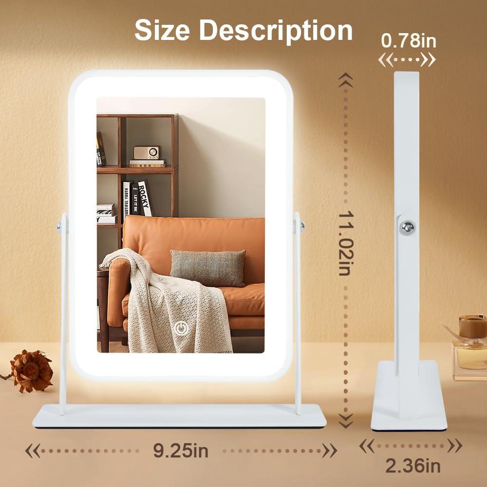 Espejo de Maquillaje LED Recargable Leadzones 28x23 cm