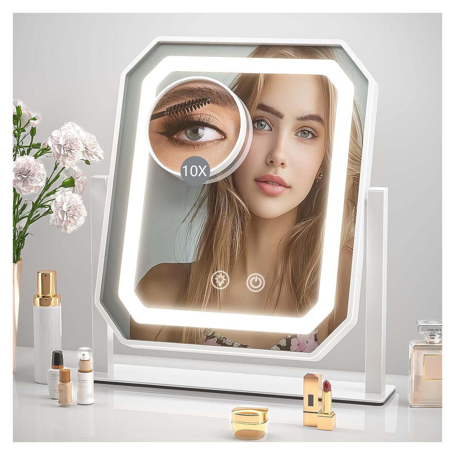 Espejo de Maquillaje Iluminado GioeDa 30.48x25.4cm 3 Modos