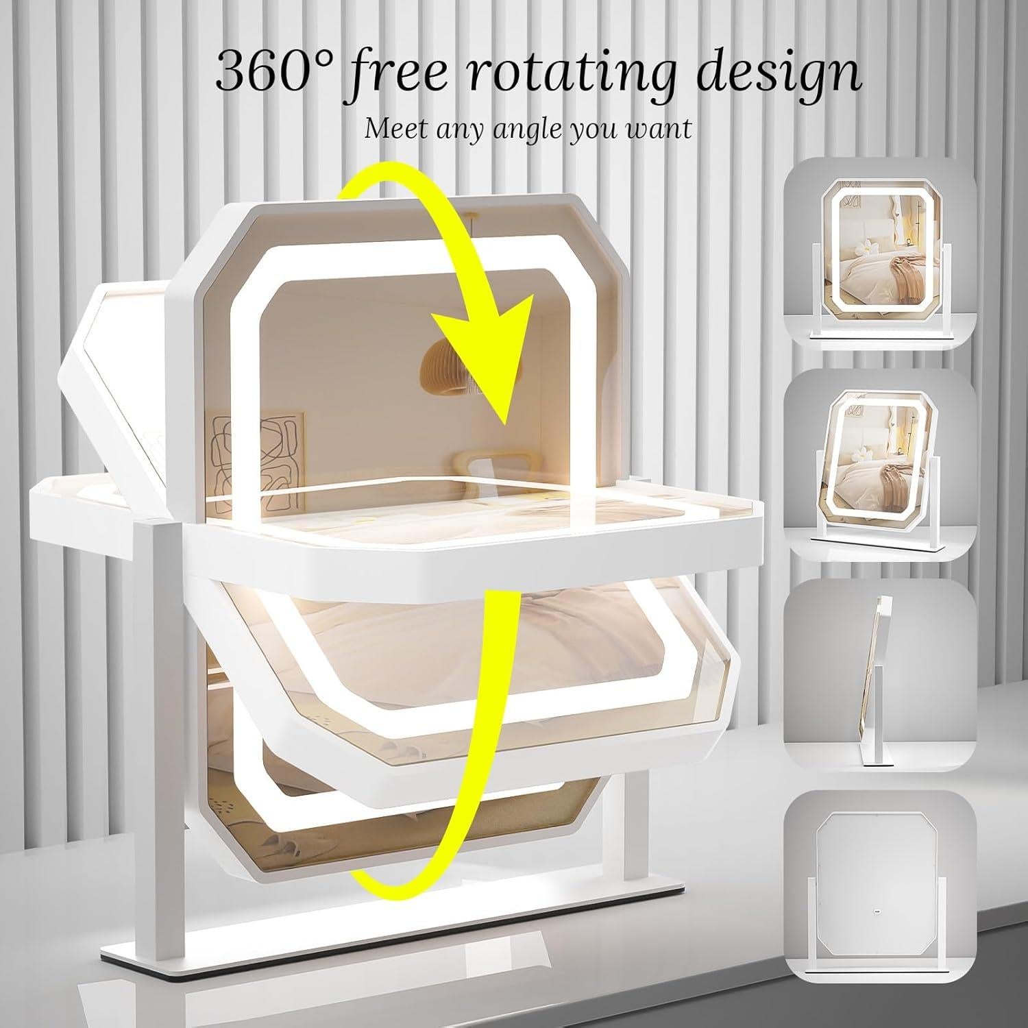 Espejo de Maquillaje Iluminado GioeDa 30.48x25.4cm 3 Modos