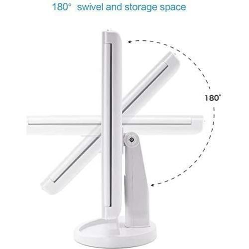 Trifold Makeup Mirror Vanity Mirror with Lights,1X 2X 3X Magnification,Touch Screen,180 Adjustable Rotation,Portable Travel Bathroom Cosmetic Mirror