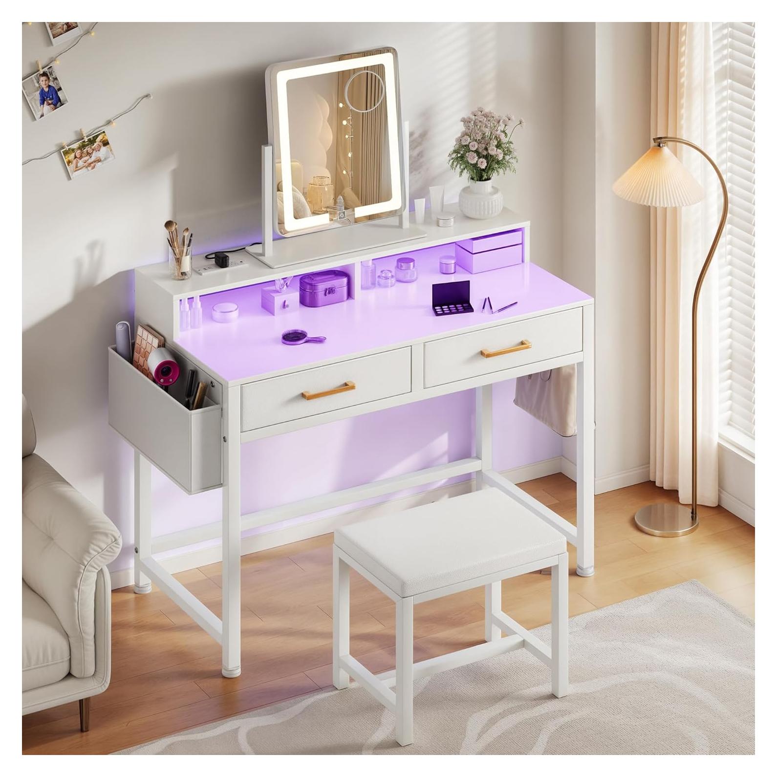 Escritorio de Maquillaje YITAHOME con Espejo Iluminado 3 Colores