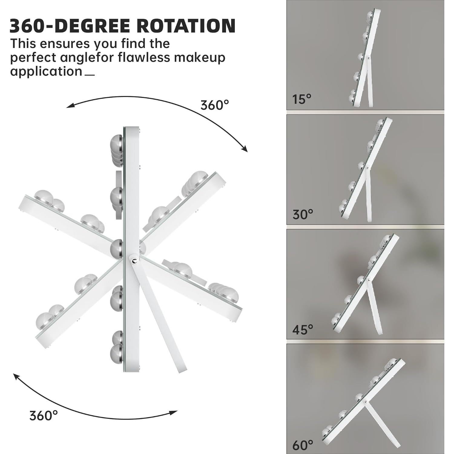 Espejo de Vanity MINISO con Luces Ajustables 26.9x35.1 cm