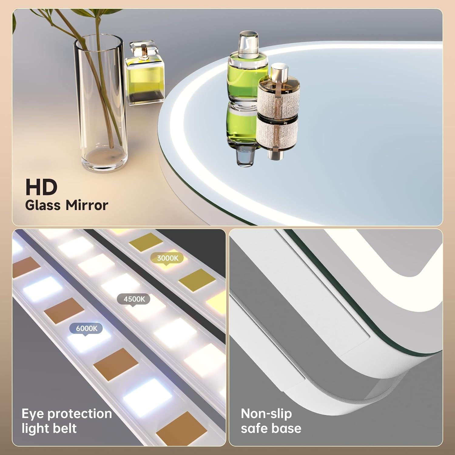 Espejo de Maquillaje MINISO Arqueado con Luces 30x35.5cm