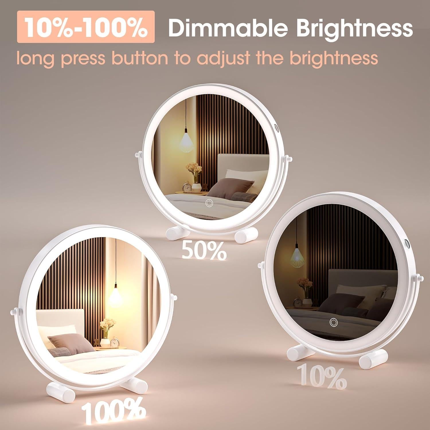 Espejo de Maquillaje Iluminado Hasipu 25 cm 7X Magnificación