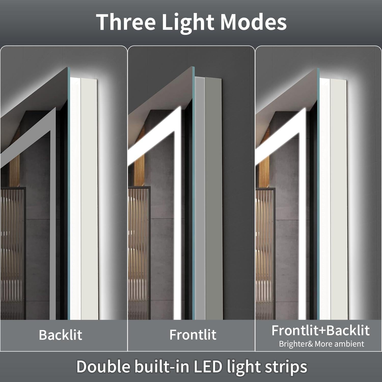 Espejo LED SHUAFA 121.9x91.4 cm Retroiluminado y Anti-vaho